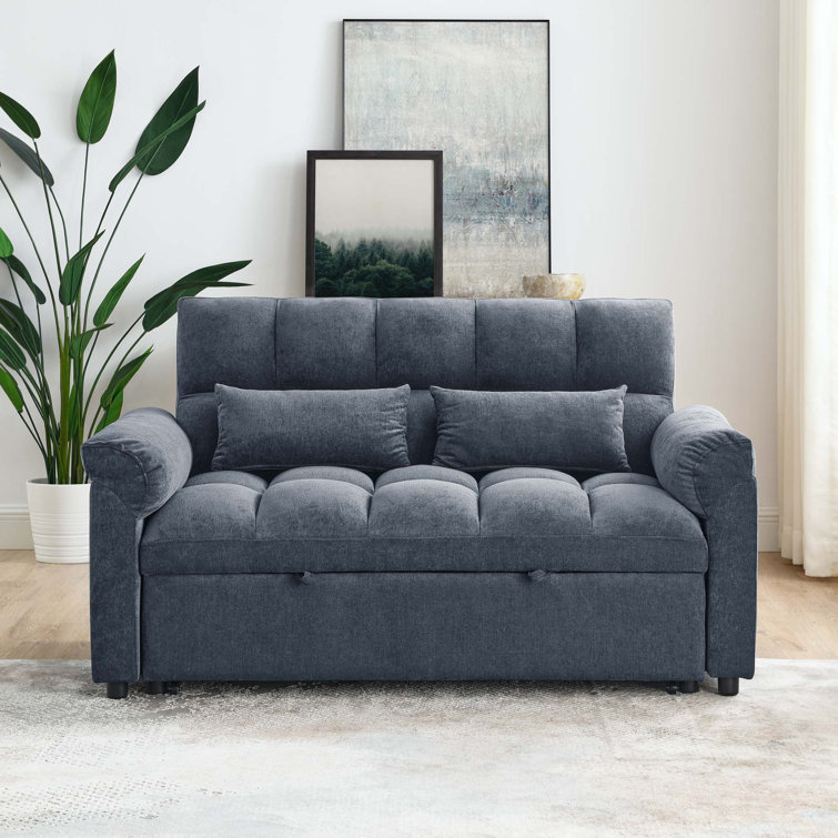 Grey two cheap seater sofa bed